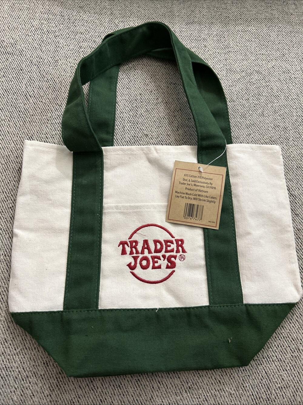 Trader Joe's Mini Tote Bag (2024 Limited Edition, Forest Green)